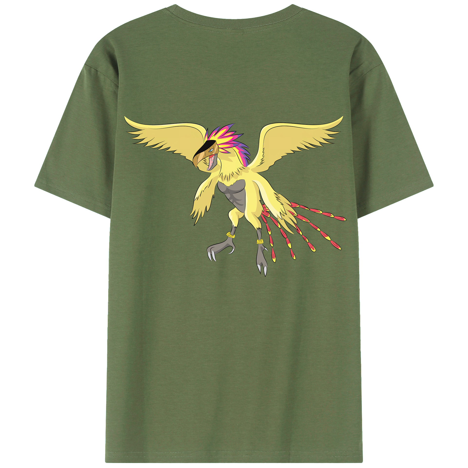 （画像用） Digimon デジタルモンスター/デジモン 綿100％ メンズ半袖Tシャツ（バックプリント） 通気性